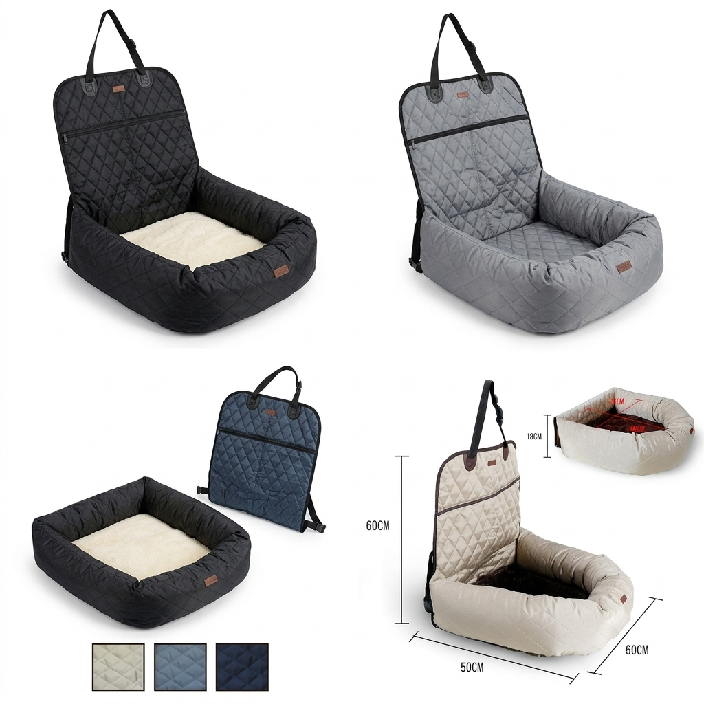 New Multifunctional Pet Car Bed with Thick Cushion